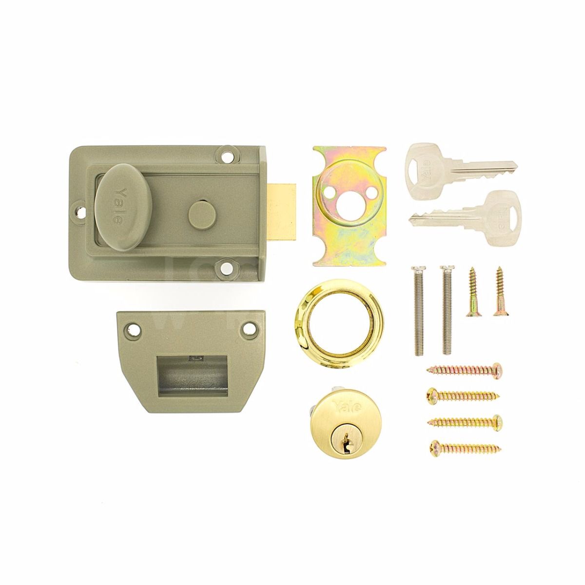Dimensions Image: Yale 77 Traditional Style Nightlatch 60mm