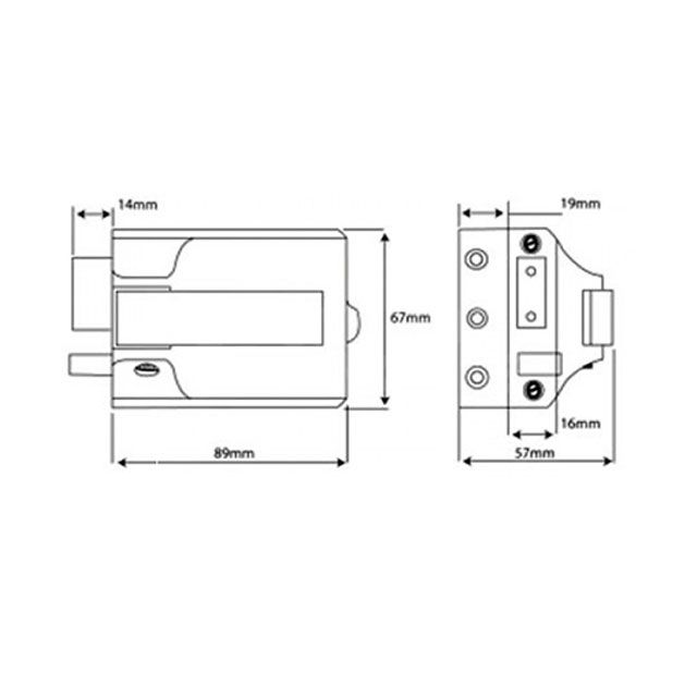 Dimensions Image: Ingersoll SC73 Cylinder Deadbolt