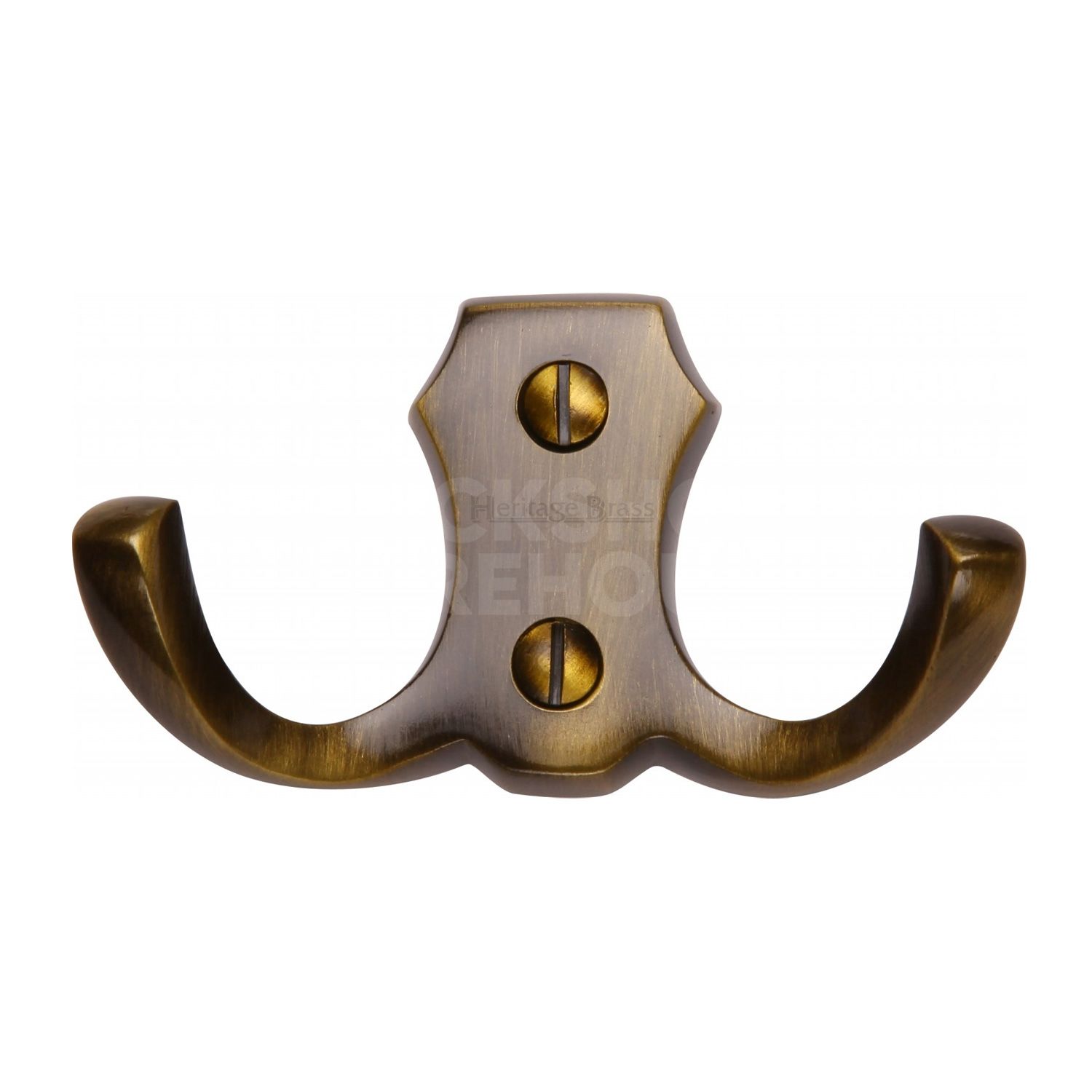 Heritage Brass Traditional Double Coat Hook V1062