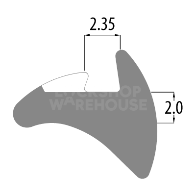 Dimensions Image: REDDIPLEX UPVC 3mm White Wedge Gasket To Suit UPVC Doors &amp; Windows - 3mm