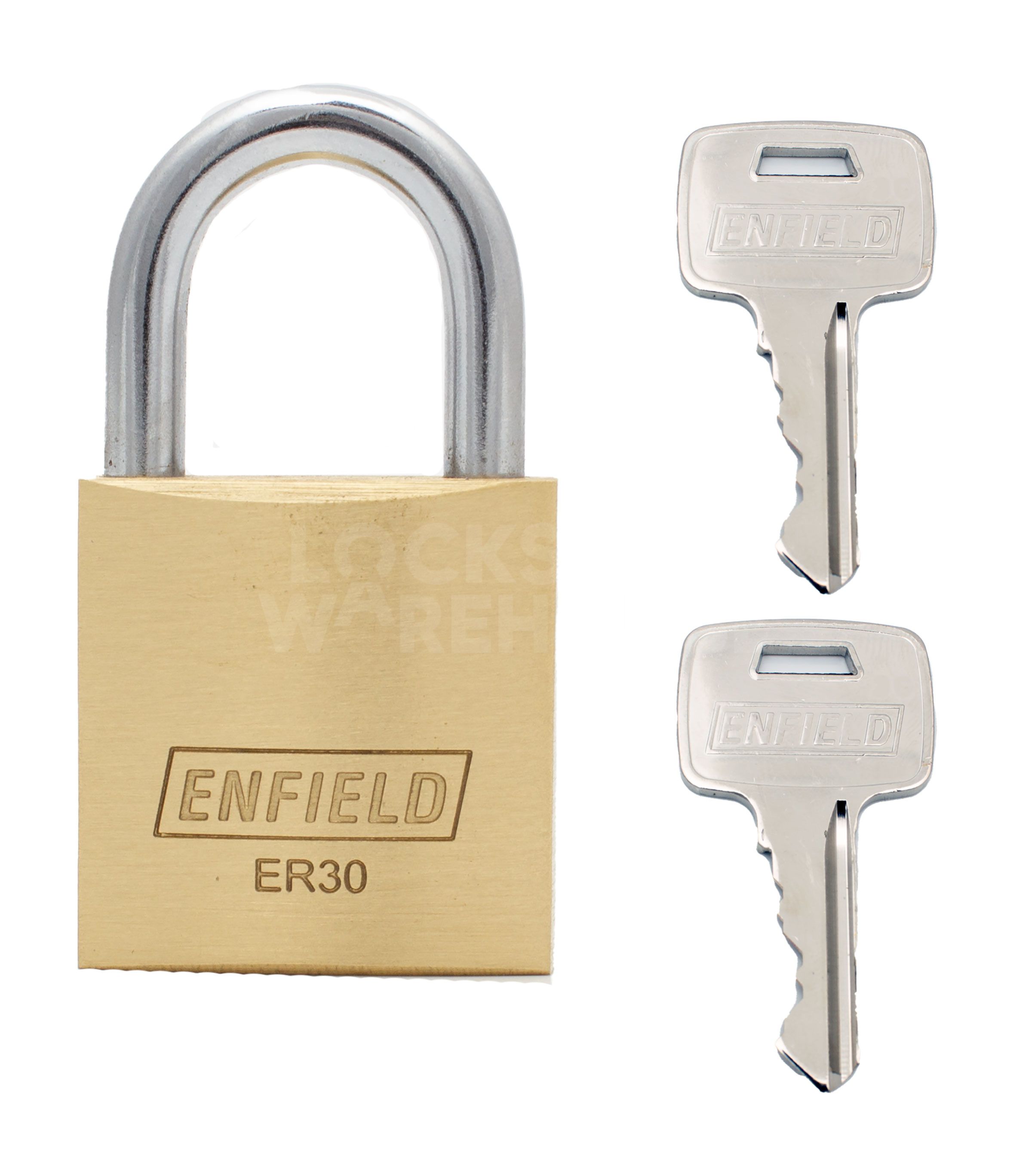 Dimensions Image: Enfield ER30 Brass Padlock (previously Papaiz)