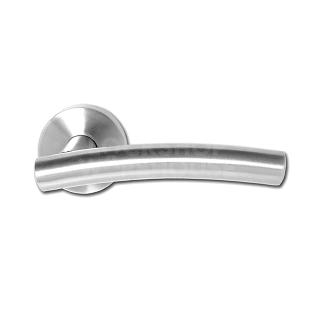 Pair of Stainless Steel Lever Handles on a Round Nose