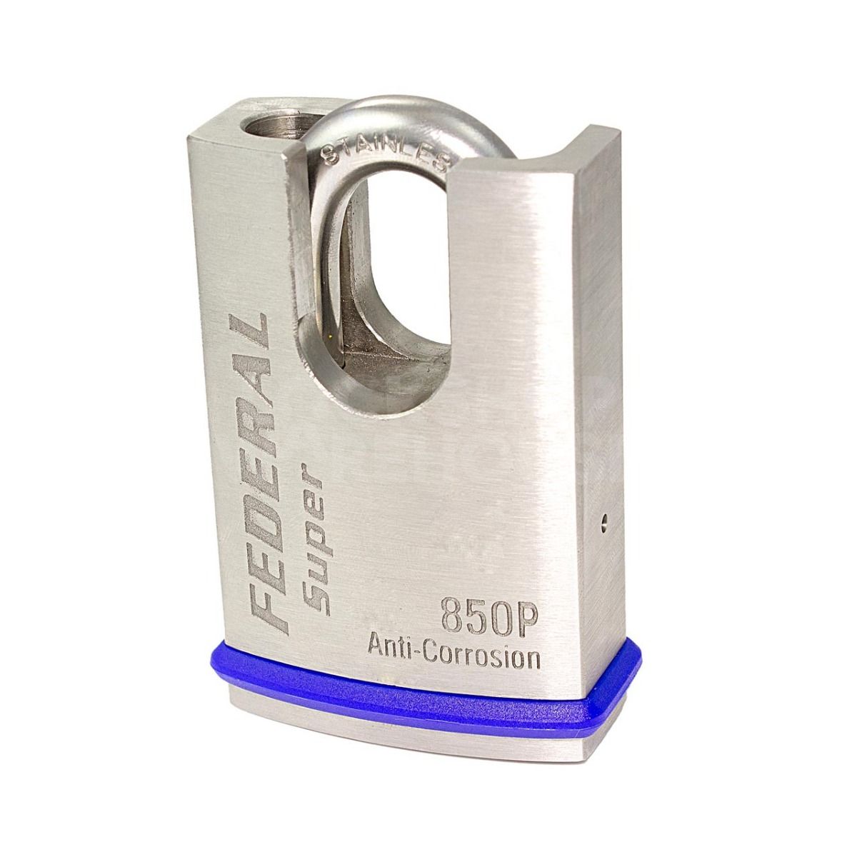 Gallery Image: Federal FD85OP Stainless Steel Closed Shackle Padlock