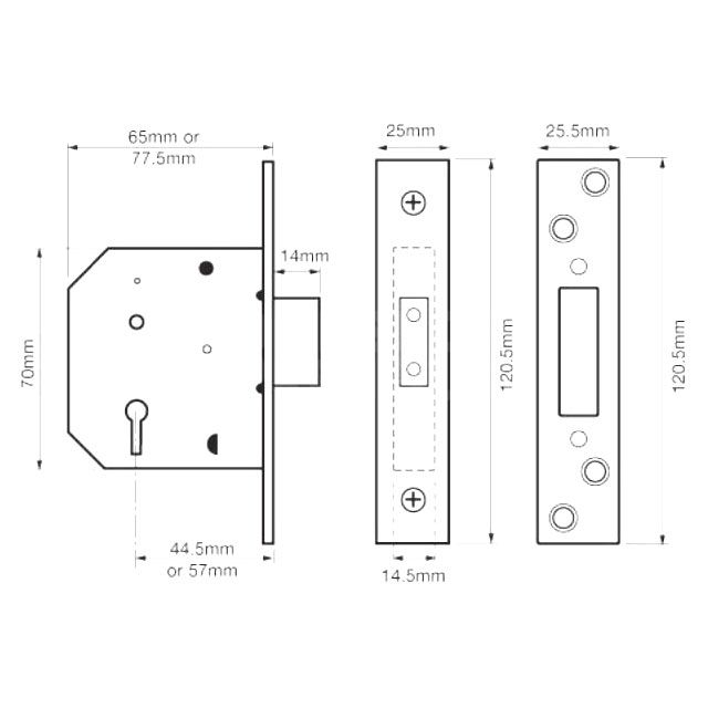Dimensions Image: Union 2101 Deadlock