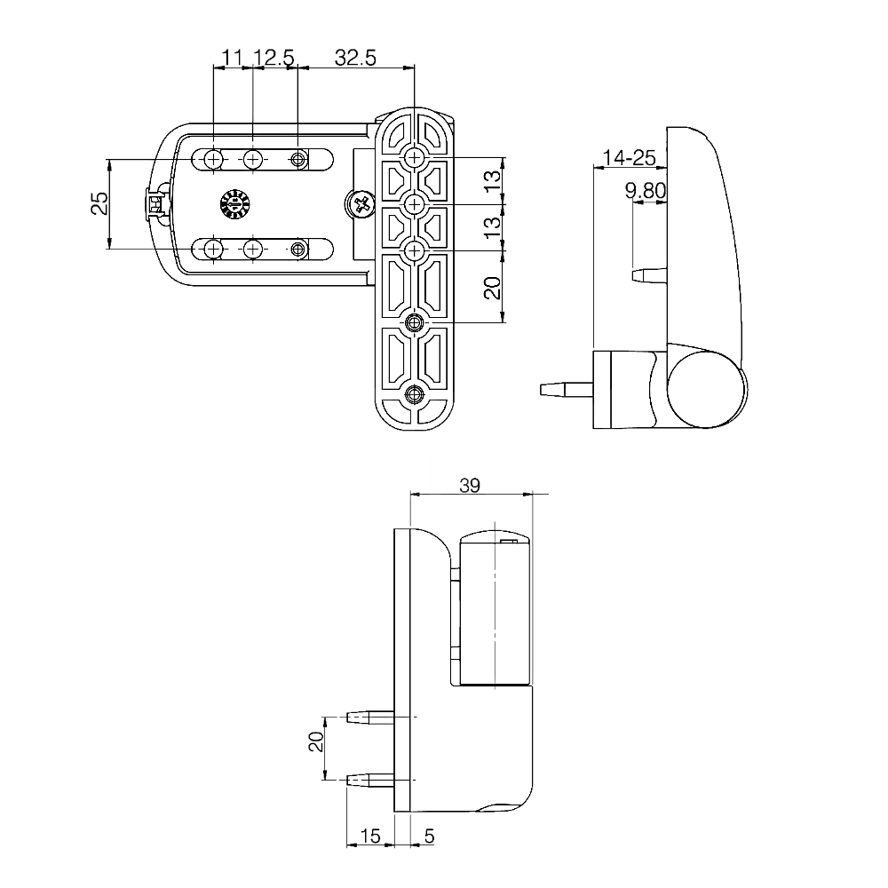 Dimensions Image: MILA Ideal Flag Hinge 85mm - White