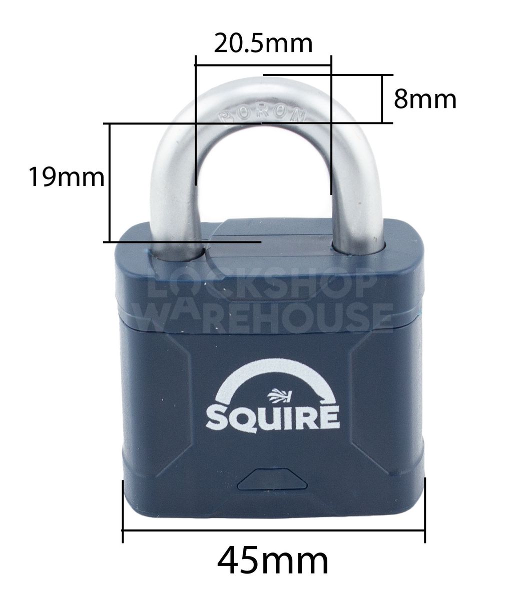 Dimensions Image: SQUIRE Stronglock PLUS 45