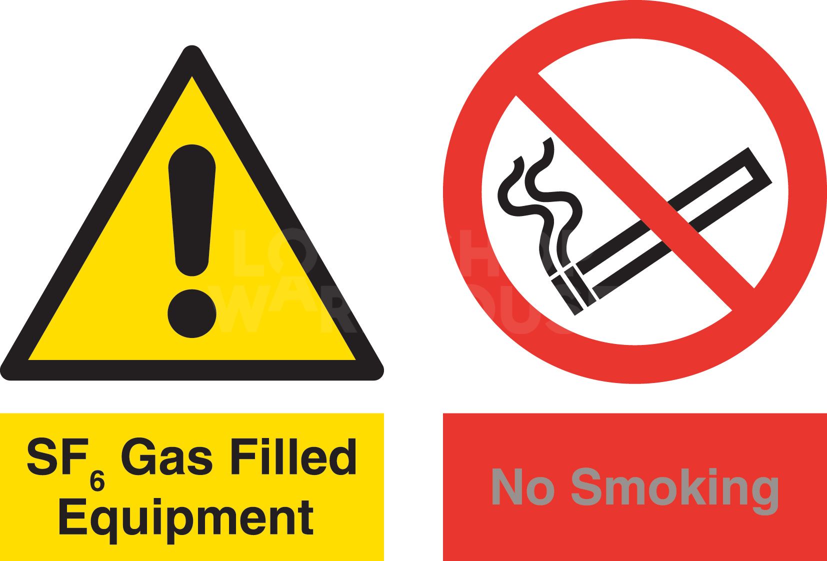 SF6 & No Smoking Warning Sign | 3mm Palboard Safety Sign