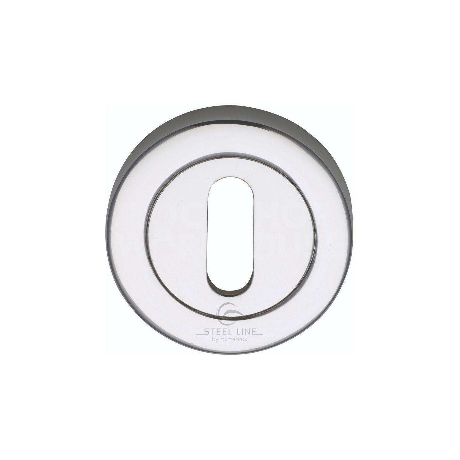 Modern Steel Line Key Escutcheon by M Marcus