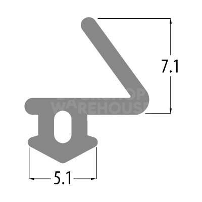 Dimensions Image: REDDIPLEX Flipper Gasket Seal To Suit UPVC Doors &amp; Windows - Flipper - 1m