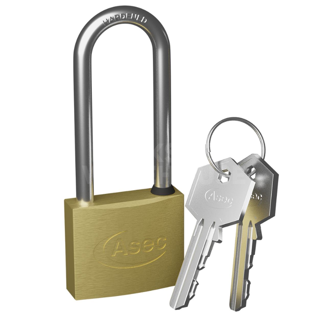 Dimensions Image: Asec 30mm Long Shackle Solid Brass Padlock