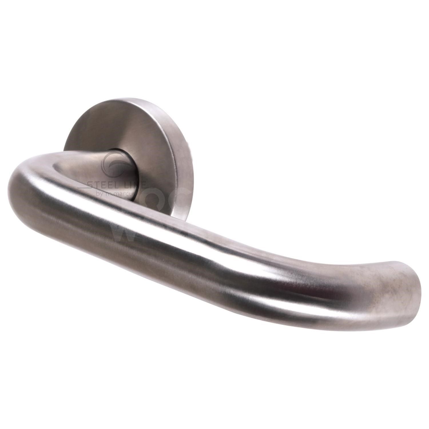 Tubular Door Handle on Round Rose