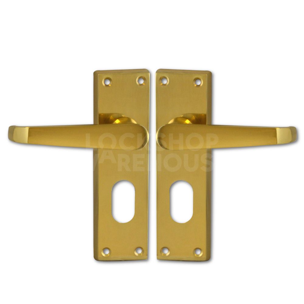 Asec Oval Profile Lever Handles (pair) - Polished Brass