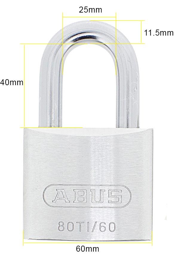 Dimensions Image: ABUS Titalium T80/60 Padlock