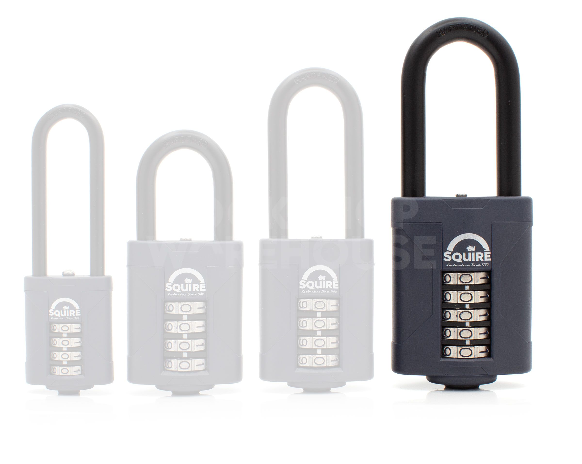 Dimensions Image: SQUIRE CP60-2.5 Series Recodable 60mm Combination Padlock with Long Shackle