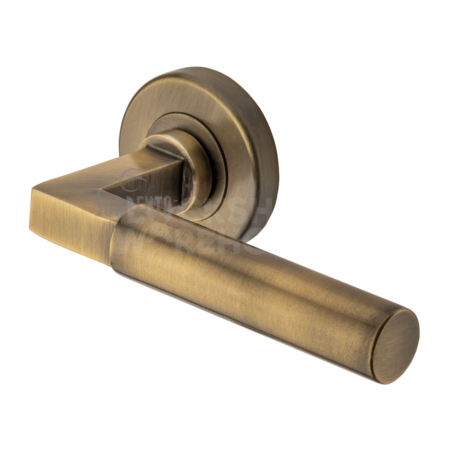 Sorrento Door Handle on Round Rose Gropius Bau Design