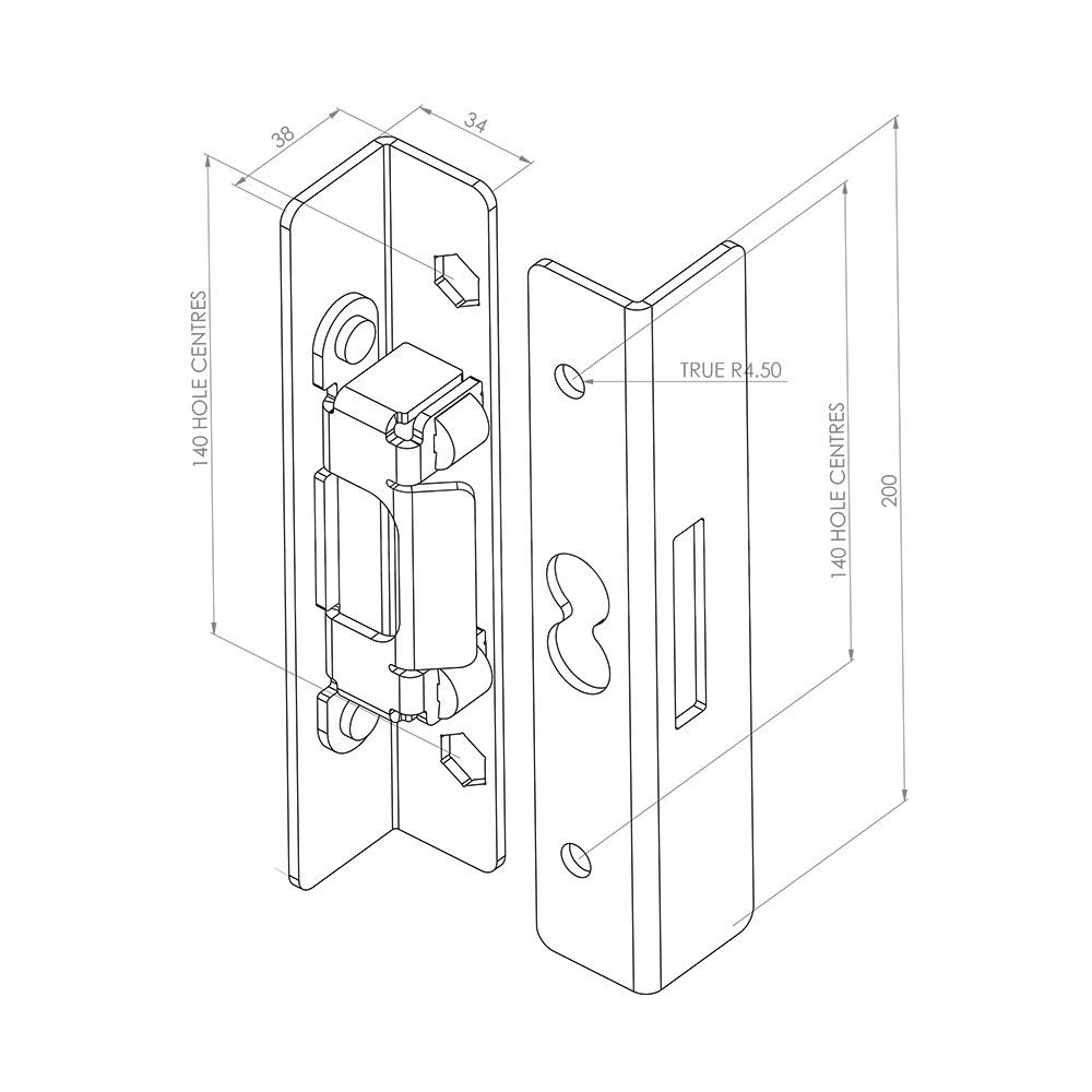 Dimensions Image: Gatemaster Superlock Heavy Duty Interlocking Keep