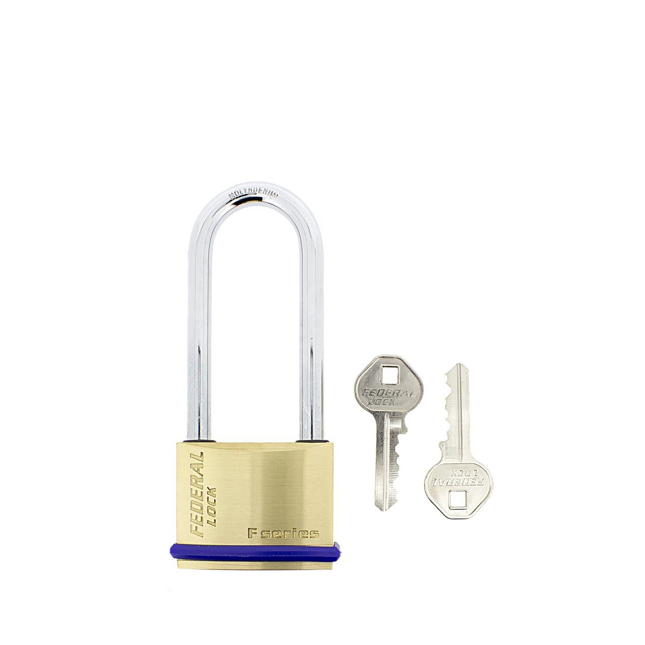 Dimensions Image: Federal 50mm Brass Padlock Long Shackle