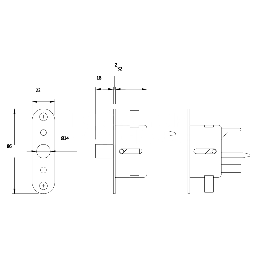 Dimensions Image: Hooply Single Shoot Steel Side Lock