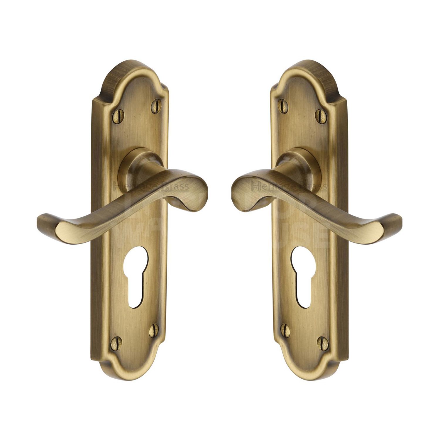 Traditional Meridian Door Handles (Pair) by Heritage Brass