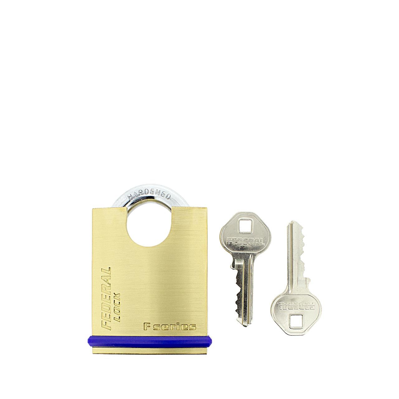 Dimensions Image: Federal 50mm Brass Closed Shackle Padlock