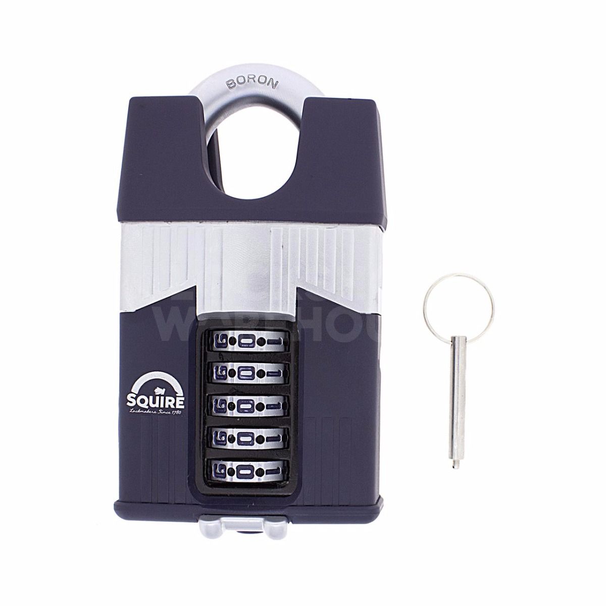 Dimensions Image: SQUIRE Warrior WAR65 Closed Shackle Combination Padlock