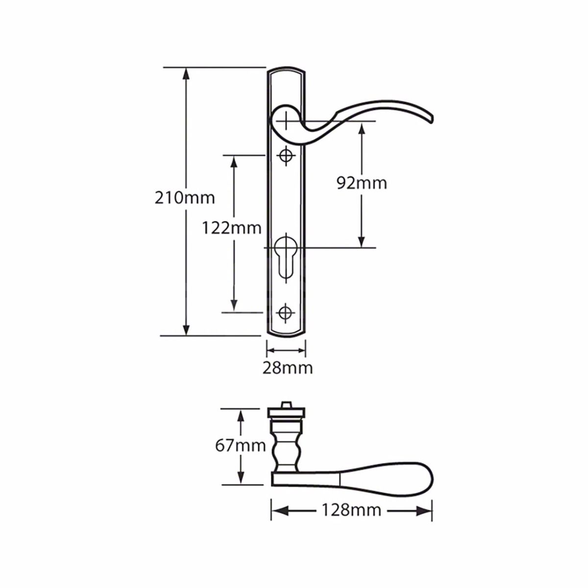 Gallery Image: Hoppe UPVC Lever handles 92mm centres sprung.