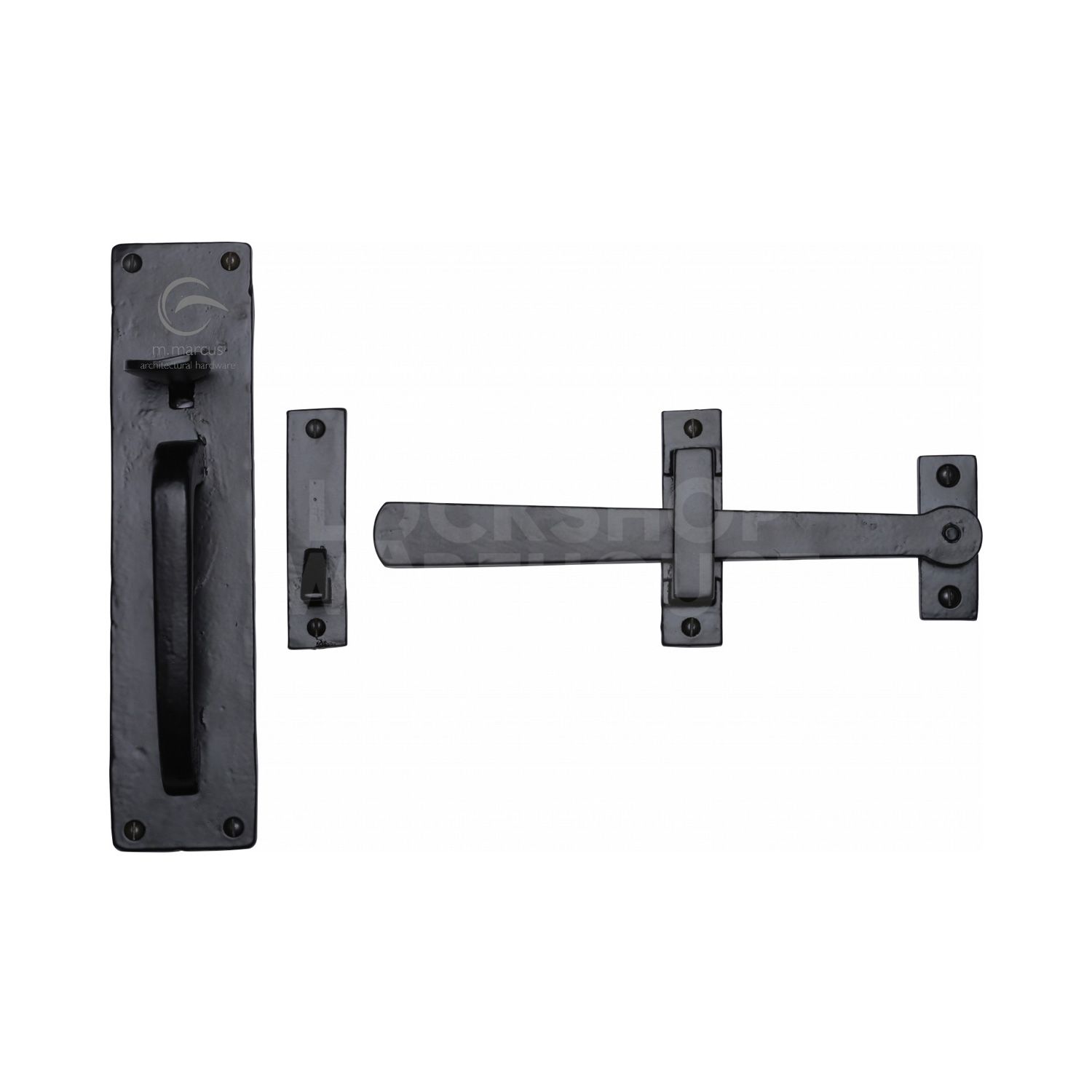 Traditional Black Iron Straight Gate Latch by M Marcus