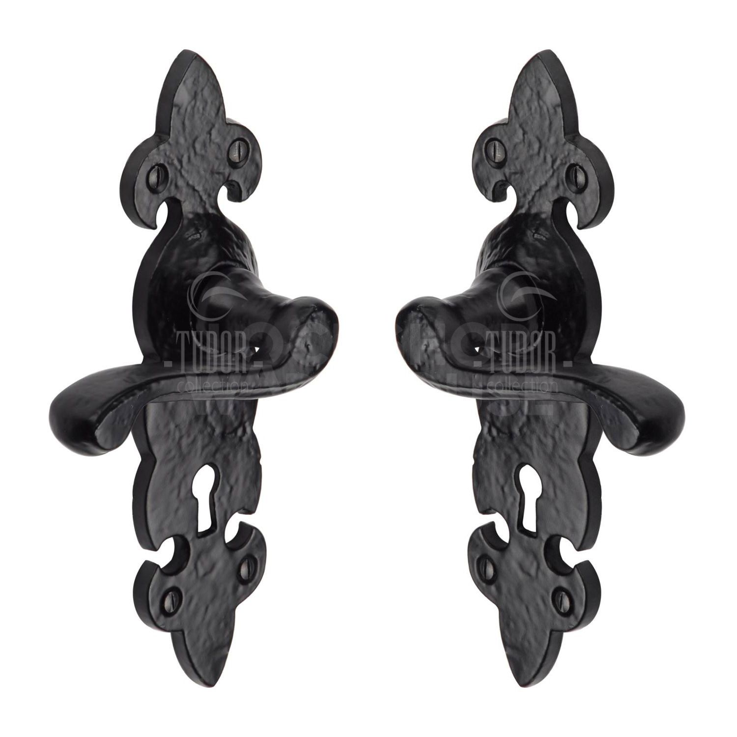 Traditional Tudor Fleur de Lys Door Handles (Pair) by M Marcus
