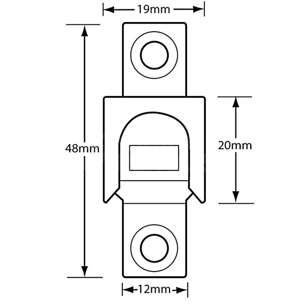 Dimensions Image: SIEGENIA SI 700 Roller Keep - Roller Keep