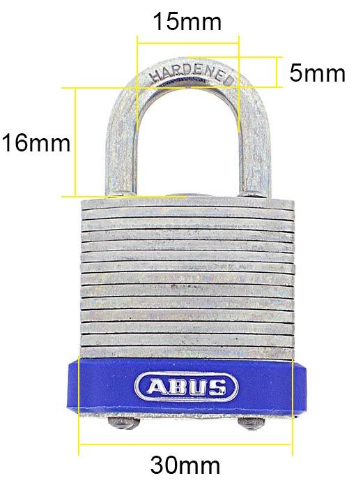 Dimensions Image: ABUS 41/30 Laminated Padlock