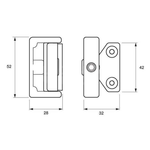 Dimensions Image: Yale Window Lock 8K106