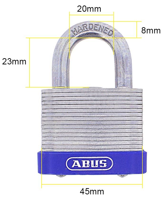 Dimensions Image: ABUS 41-45 Laminated Padlock