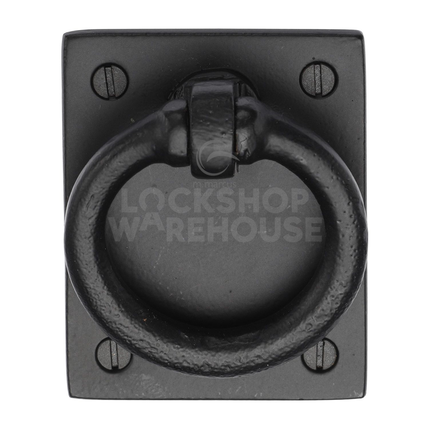Matt Black Iron Rustic Ring Drop Pull On Plate