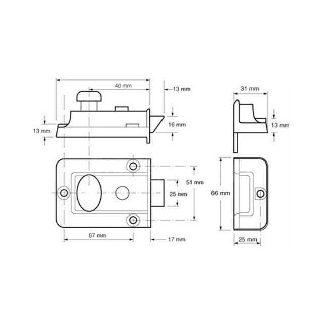 Gallery Image: ASEC Traditional Nightlatch Case Only