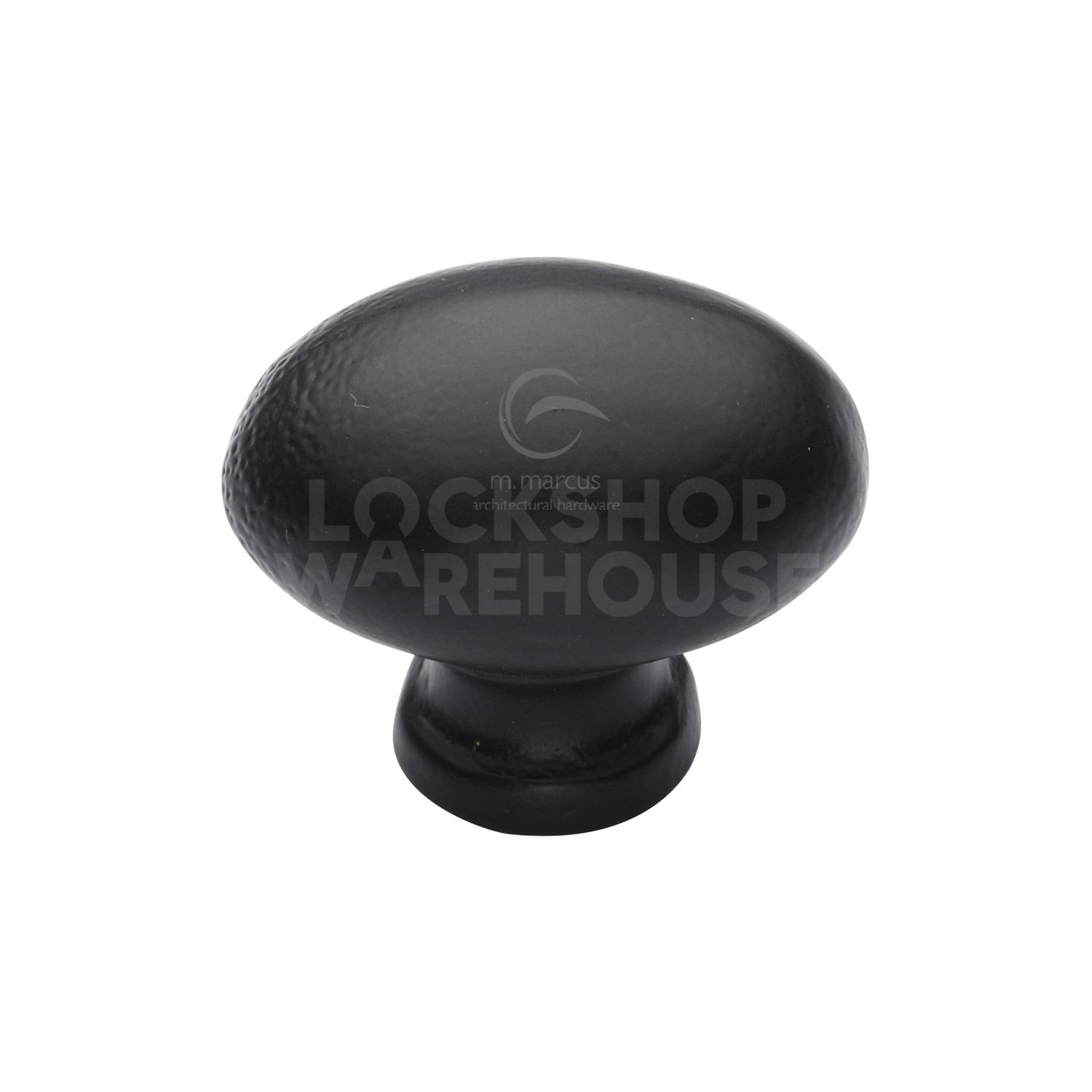 Matt Black Iron Oval Cabinet Knob