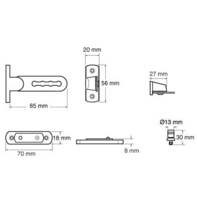 Dimensions Image: YALE P117 Ventilation Window Lock