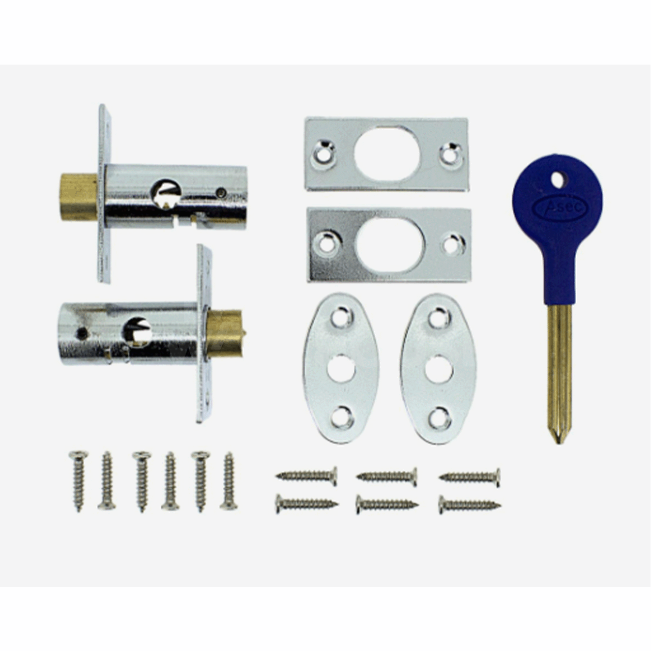 Dimensions Image: Asec Window Bolts ( 2 bolts and 1 key)