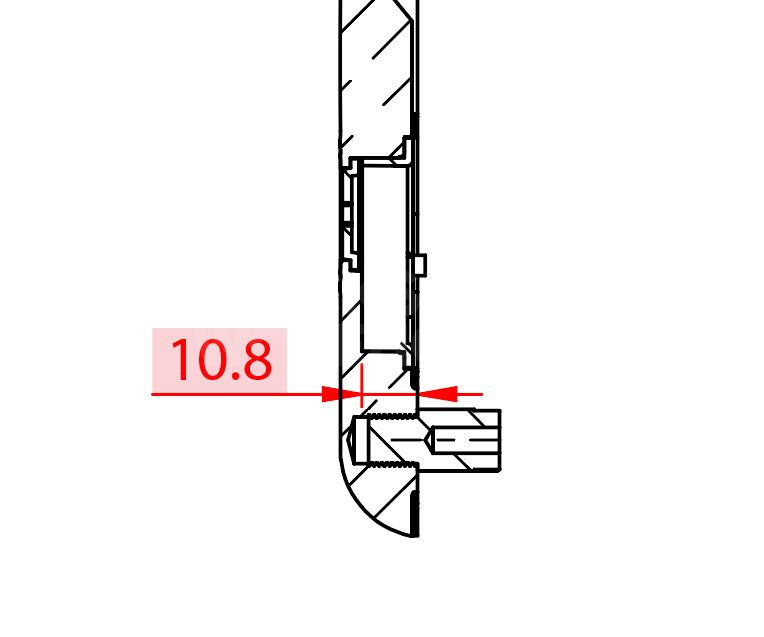 Gallery Image: External Handle Size - Cylinder can not protrude more than 10mm from door