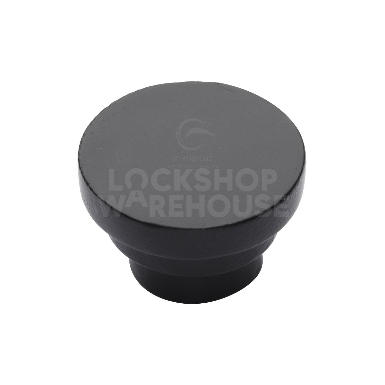 Matt Black Iron Round Stepped Cabinet Knob