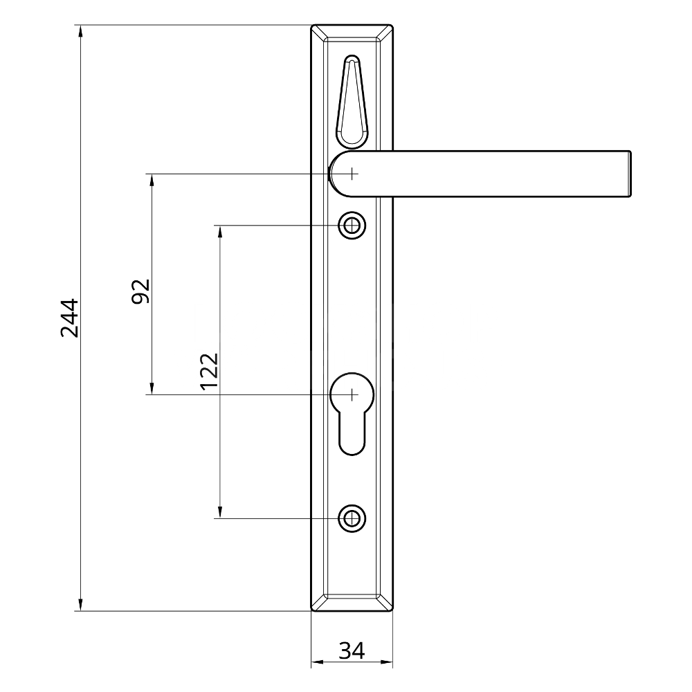 Loxta Stealth Double Locking Lever Handle Blank External