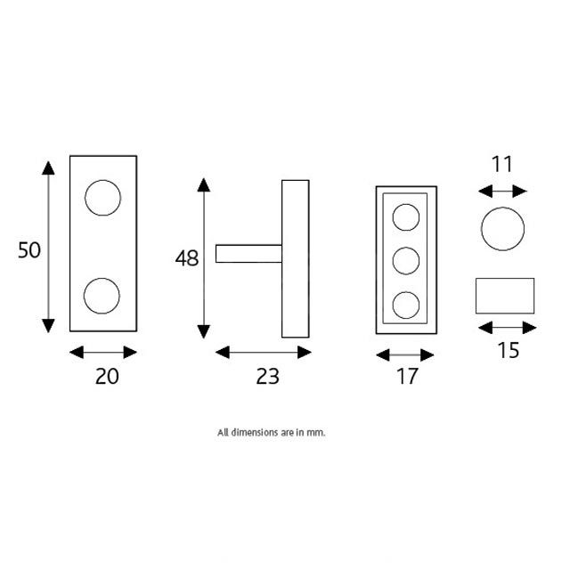 Dimensions Image: ERA 820 Staylock - 2 locks and 1 key