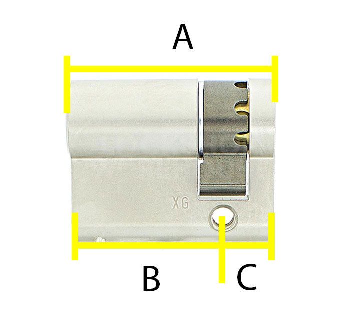 Dimensions Image: Ultion Euro 1/2 Cylinder - 1 Star PLUS Kitemarked