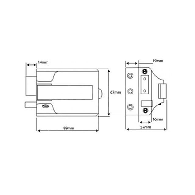 Dimensions Image: Ingersoll SC71 Cylinder Deadbolt Suitable for Outward Opening Doors