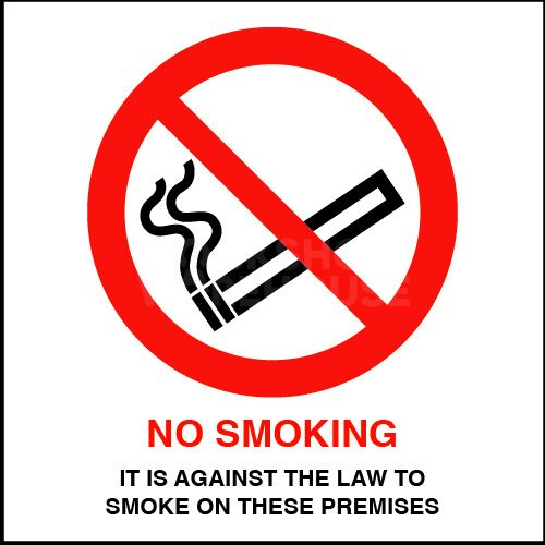 No Smoking Warning Sign | 3mm Palboard Safety Sign