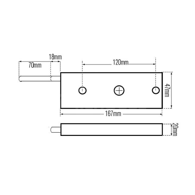 Dimensions Image: Long D613 Federal Garage Door Bolts