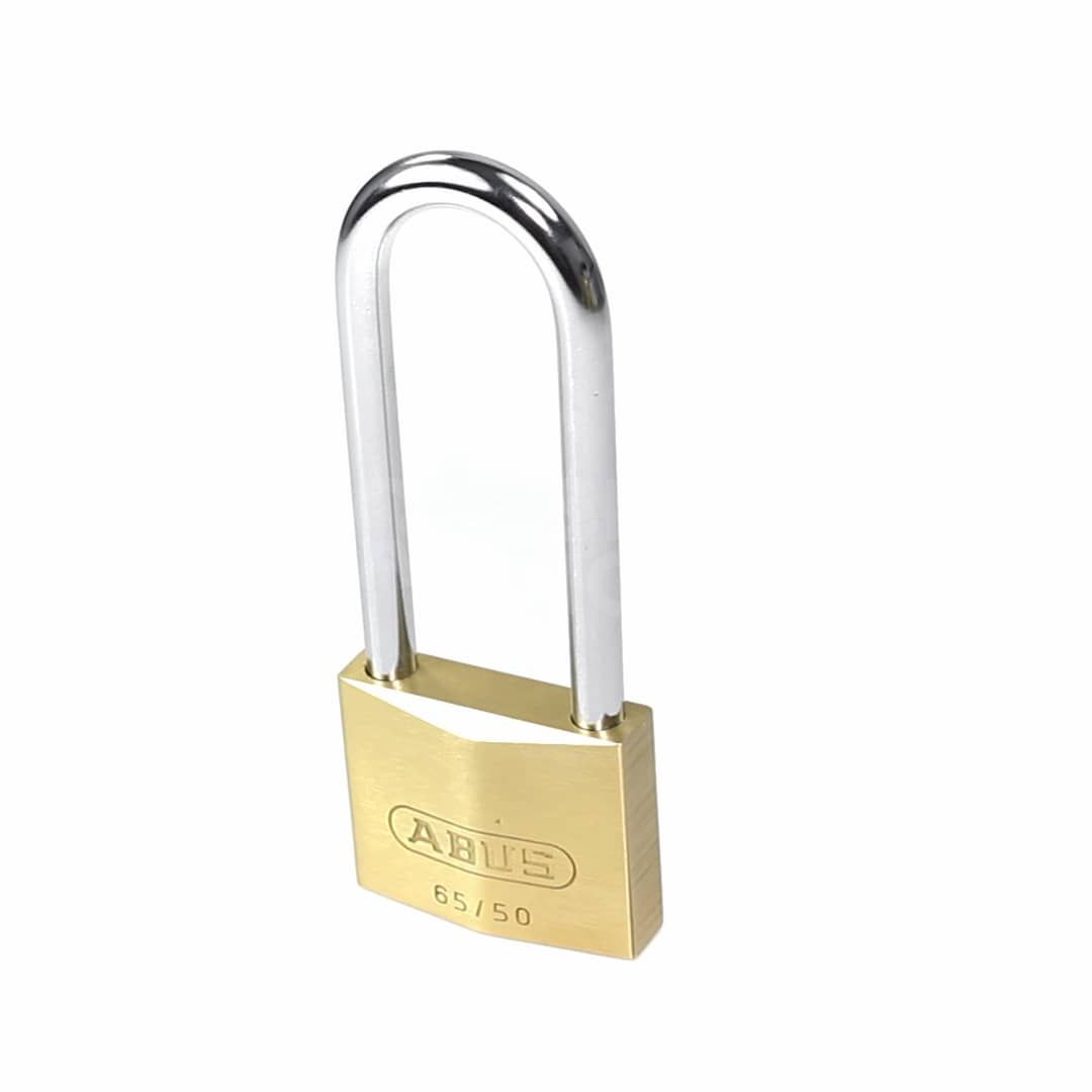 Gallery Video: ABUS 65/50 Brass Padlock - 80mm Long Shackle