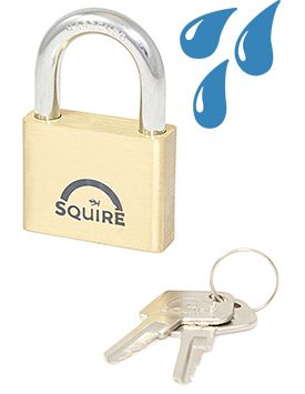 Gallery Image: Squire LN5S MARINE - 50mm - Brass Padlock  Stainless Steel Shackle