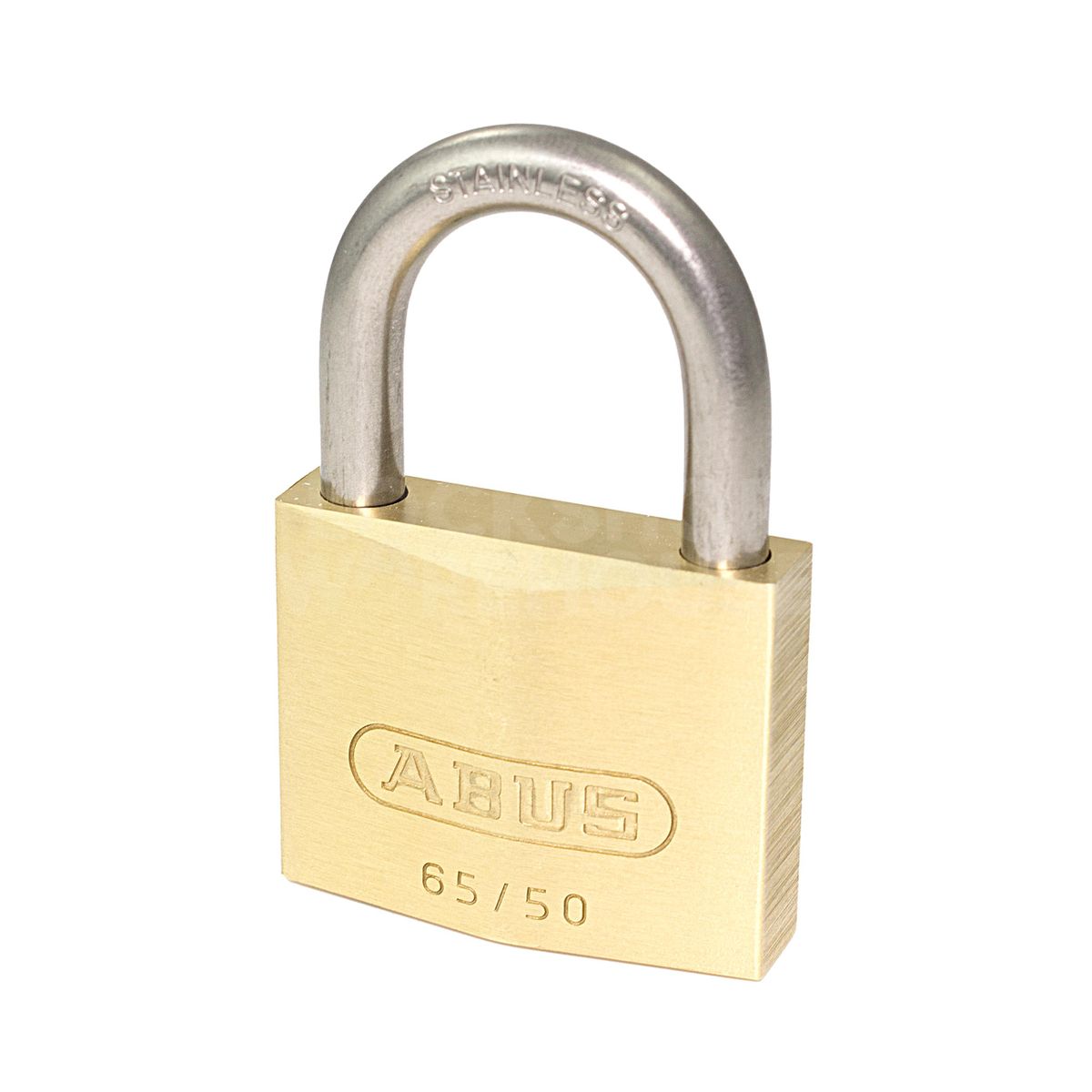Gallery Image: ABUS 65IB/50 Brass Padlock - Stainless Steel Shackle