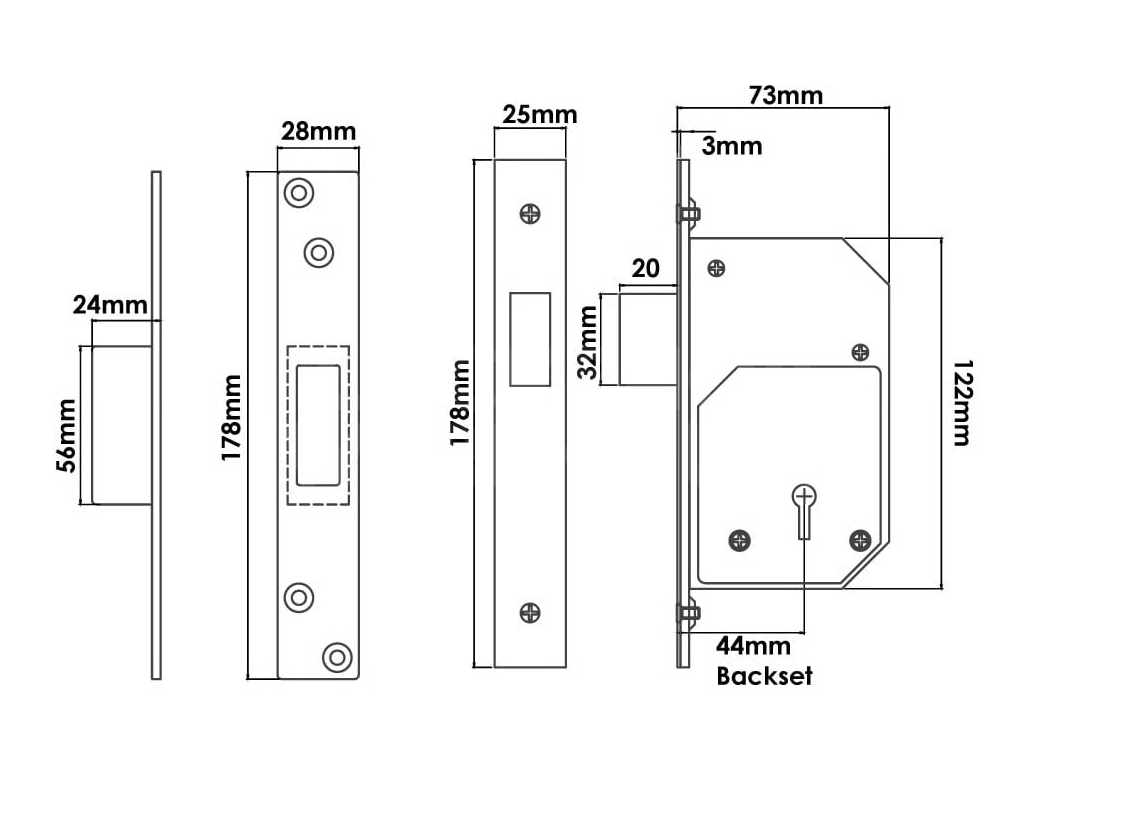 Gallery Image: TSS British Standard Retro Fit 5 Lever Upright Mortice Deadlock