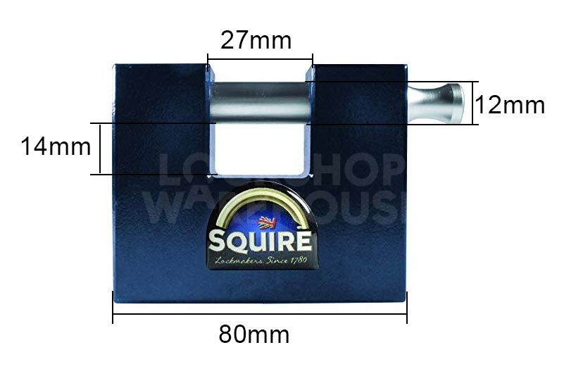 Dimensions Image: SQUIRE Stronghold® WS75S Padlock with Inigma Key System